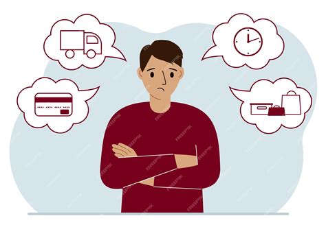 Concepts de processus de commande et de livraison. Homme triste et ...