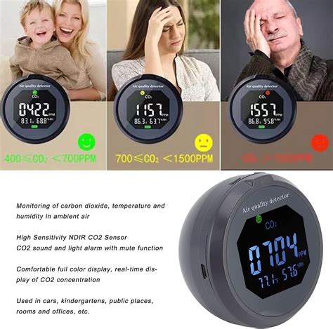 Buy Air Quality Monitor Meter CO2 Temperature Humidity Detector Sound ...