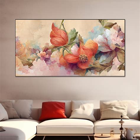 Delicate Floral Canvas with Beige – Nestroots