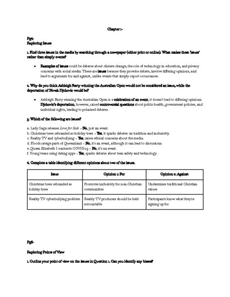 Eng - Eng hw answers of argument analysis - Chapter 1- Pg4- Exploring ...