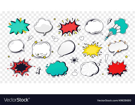 Speech balloon comic cloud for text arrow Vector Image