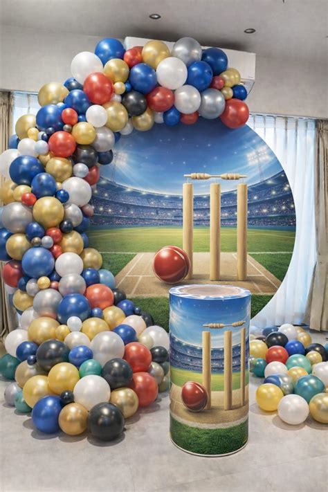 Cricket Stadium Theme Premium Birthday Decoration For Home And Banquet ...