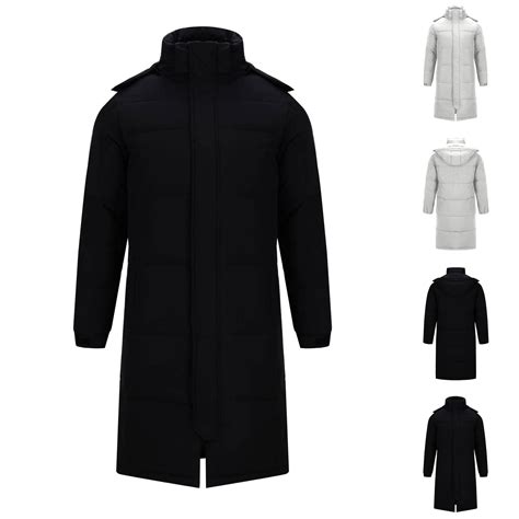 Dovford Mens Long Puffer Jacket Winter Coat with Hood Waterproof ...
