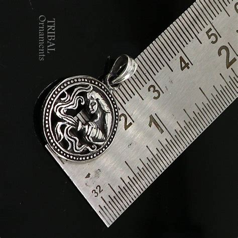 925 sterling silver unique Design horoscope zodiac Aquarius sign/symbo ...