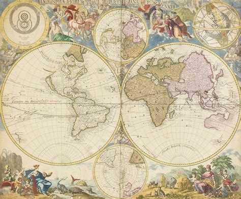 Lot - A BAROQUE WORLD MAP OF THE HEMISPHERES, "Hemisphæriorum Tabula ...