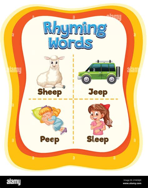 Illustration of rhyming words with images Stock Vector Image & Art - Alamy