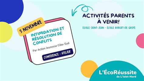 Conférence parents - Intimidation et résolution de conflits, École ...