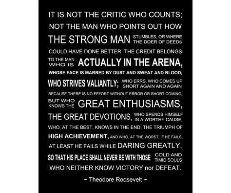 The Man in the Arena - Theodore Roosevelt Speech - Printable Art ...