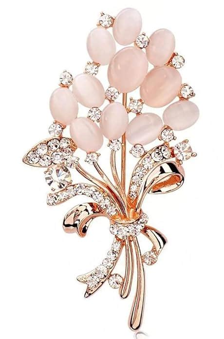 YouBella Jewellery Latest Stylish Crystal Unisex Floral Shape Brooch ...