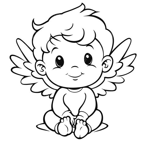 Baby Angel Clipart Black And White