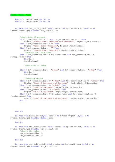Image result for Visual Basic Code About Log In