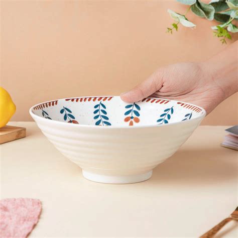 Carmella Floral Ceramic Ramen Bowl 900 ml Online - Premium Ramen Bowl ...