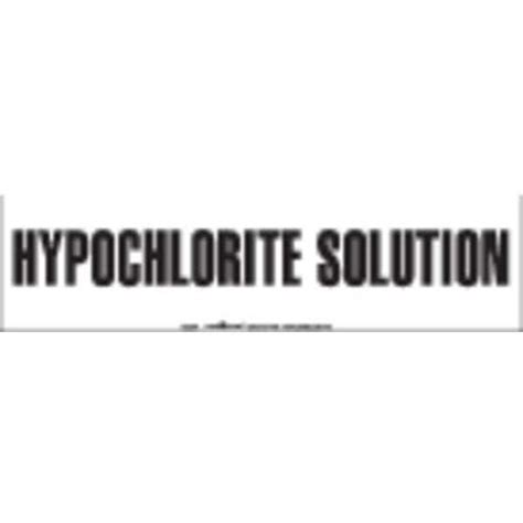 Labelmaster Tank Marking, Hypochlorite Solution, PK50 CML204 | Zoro