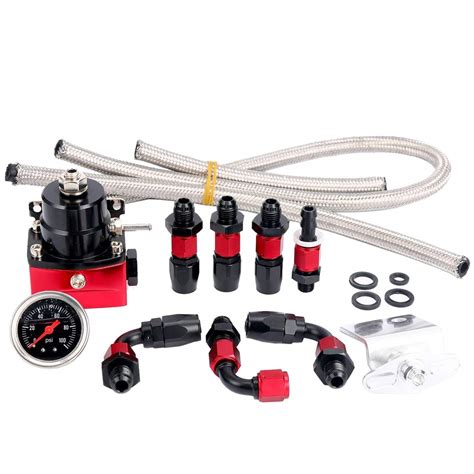 Buy SUNROAD Universal Adjustable Fuel Pressure Regulator Kit FPR w/ AN6 ...
