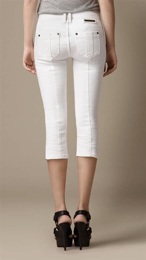 White Ripped Capri Jeans at Charli Light blog