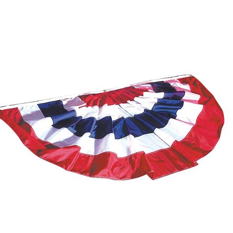 Patriotic 3' x 6' Pleated Fan - American-Made Nylon Flag