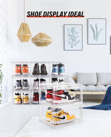 Buy Shoe Boxes Clear Plastic Stackable 3 Pack Shoe Storage for ...