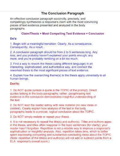 Image result for Conclusion Paragraph Example