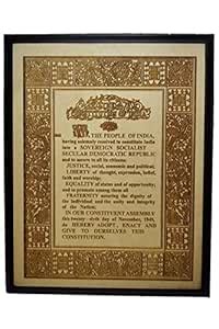 Buy Digital Kings Preamble of Indian Constitution carved in wood I ...