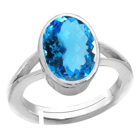 Rama & Mool Chand Trading Natural Blue Topaz rashi Ratan Silver ...
