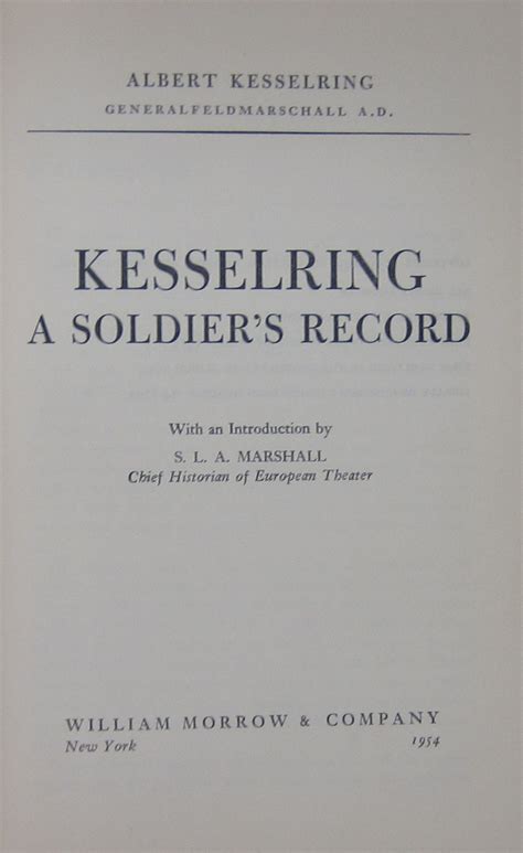 Kesselring: A soldier's record by Kesselring, Albert: VG/Fr Hardcover ...