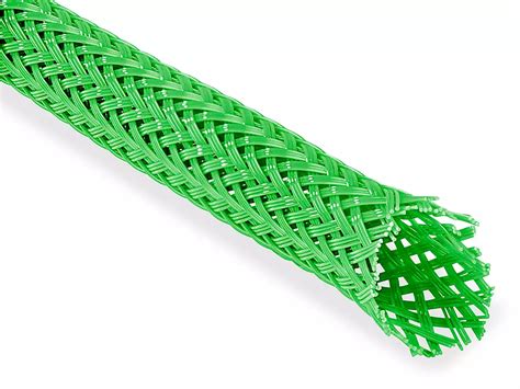 Braided Expandable Cable Sleeve - 3/8", Green S-26185G - ULINE