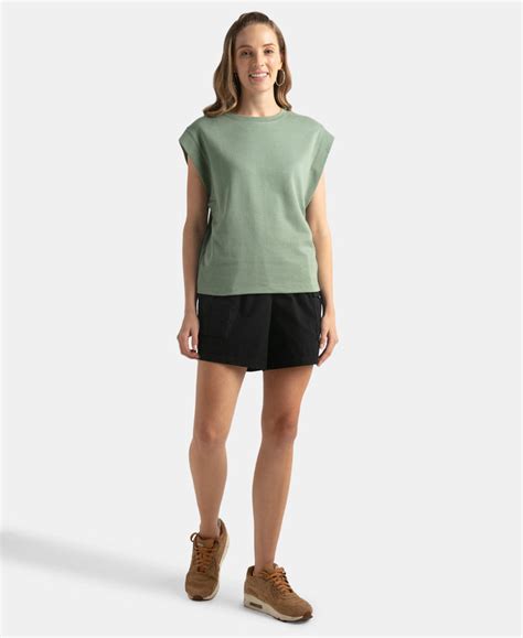 Buy Super Combed Cotton Rich Hybrid Tank Top with Ribbed Sleeves - Lily ...