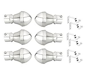 WSK Stainless Steel Curtain Support and Curtain Brackets/Holders 3 Set ...