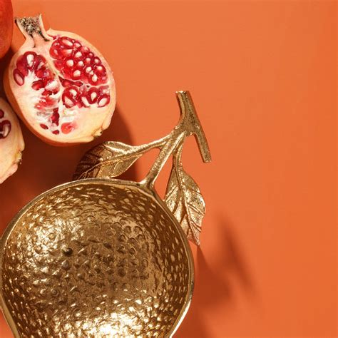 Gold Pomogranate Textured Decorative Bowl