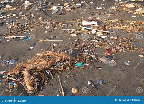 Plastic Pollution on Spanish Beach. Stock Image - Image of spain, piece ...