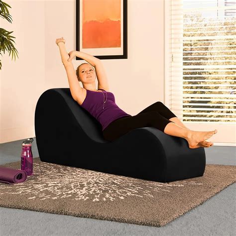WOOD POINT Crafts Leatherate Tantric Chaise Loung Chair, Yoga Chaise ...