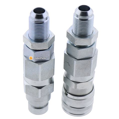 Hydraulic Quick Connect Skid Steer Plate Flat Face Coupler, 8 JIC ...
