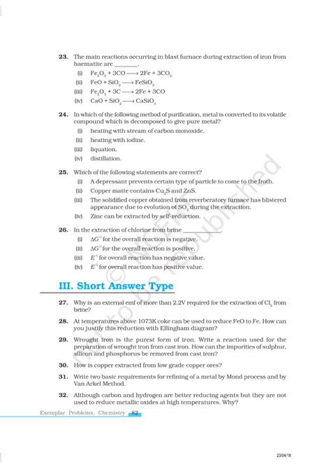 NCERT Exemplar Class 12 Chemistry Chapter 6 - eSaral