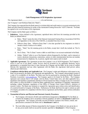 Fillable Online Cash Management Agreement - SECCash Management ...