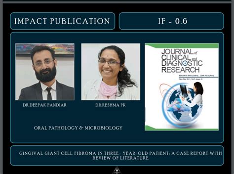 High Impact Publication — ORAL PATHOLOGY-SAVEETHA