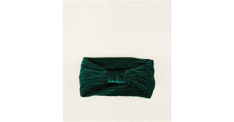 Green Wide Velvet Ribbed Headband | New Look