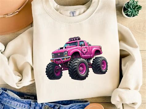 Pink Monster Truck Clipart | Giant Wheeled Truck | Truck Lover Png ...