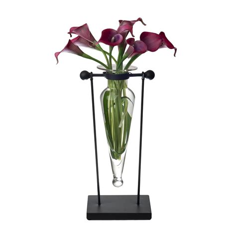 Metal And Glass Flower Vase