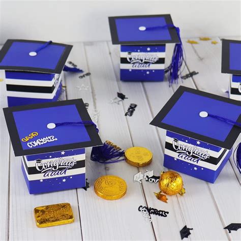 30Pcs Graduation Cap Candy Boxes 2023 Blue Congrats India | Ubuy