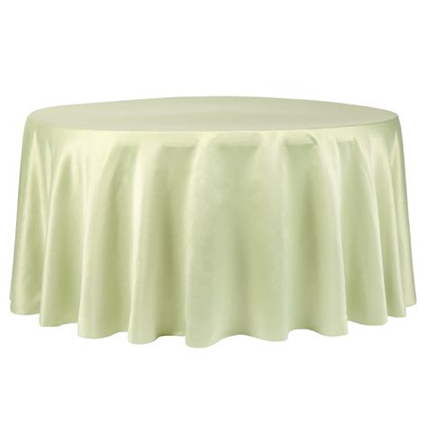 Lamour Satin 120 inch Round Tablecloth Sage Green at CV Linens