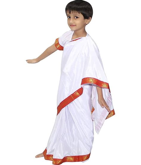 Kaku Fancy Dresses Our Community Helper Teacher White Saree Costume ...