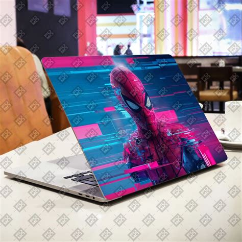 Buy Glitch Spider Neon Web Comics Laptop Skin online from Adefex Store