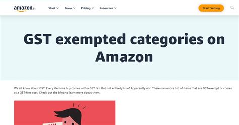 GST Exempted Category Amazon