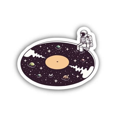 Cosmic Sound Sticker - Unique Space & Music Designs | Print-on-Click
