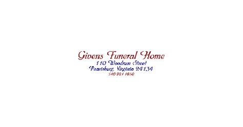 Givens Funeral Home Obituaries & Services In Pearisburg, Va