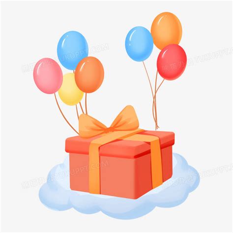 带气球礼物怎么画最新素材