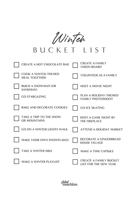 The Ultimate Winter Bucket List for Families | Global Munchkins