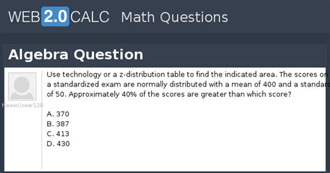 View question - Algebra Question