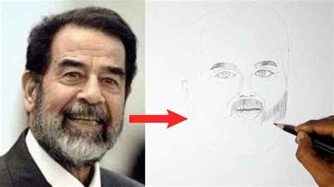 Face art drawing - Saddam hussein - Iraq - - YouTube