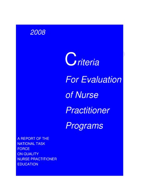 Fillable Online pncb 2008 Criteria For Evaluation of Nurse Practitioner ...